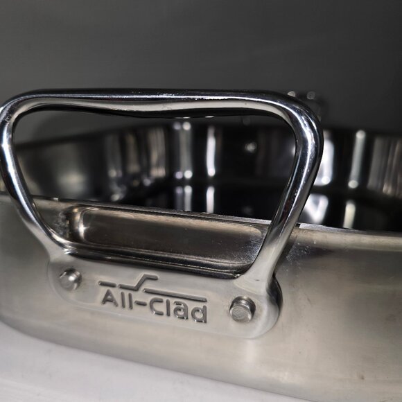 All-Clad Heavy Duty Stainless Steel Deep Roasting Pan Double Rivets Handles - Picture 1 of 8